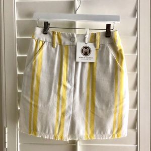 NWT Marie Oliver white denim skirt size 0